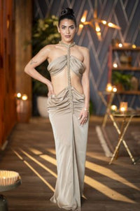 Hire THE DOLLS HOUSE Karlie Maxi Dress in Blondie