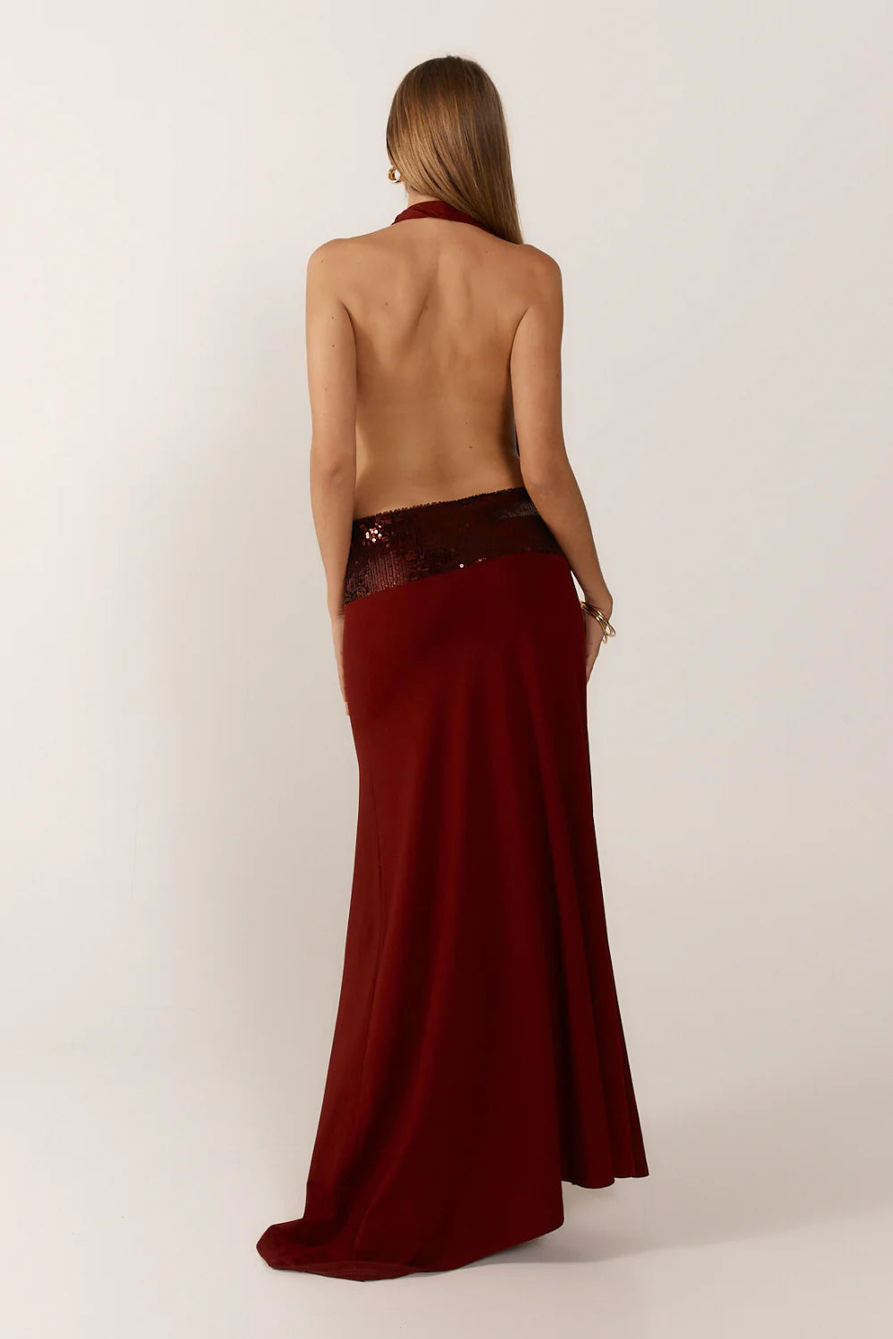 Hire ANCE GRIA Adele Gown in Wine Red