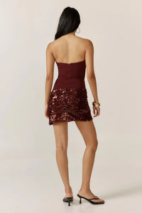 Hire ANCE GRIA Anastasia Mini Dress in Burgundy
