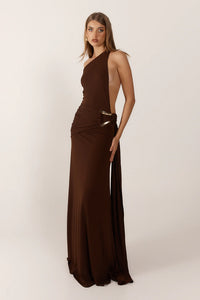 Hire ANCE GRIA Gaia Gown Dress in Brown