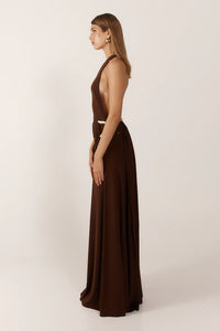 Hire ANCE GRIA Gaia Gown Dress in Brown