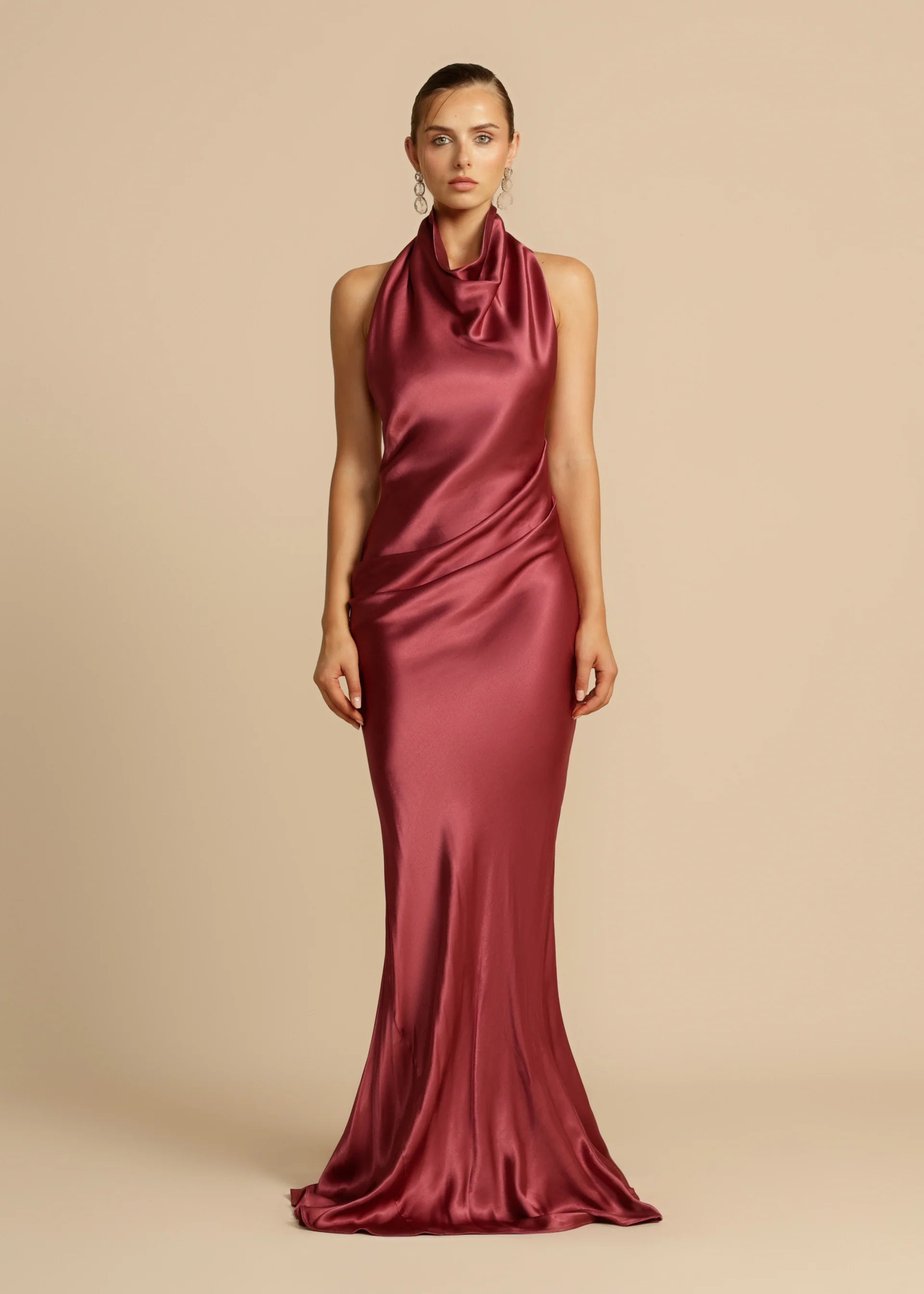 Hire ARCINA ORI Gaia Dress Gown in Plum Red
