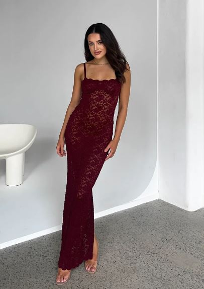Hire ARCINA ORI Margot Dress in Wine Red
