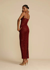 Hire ARCINA ORI Margot Dress in Wine Red