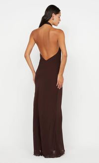 Hire BEC+BRIDGE Soneva Wrap Maxi Dress in Dark Chocolate Brown