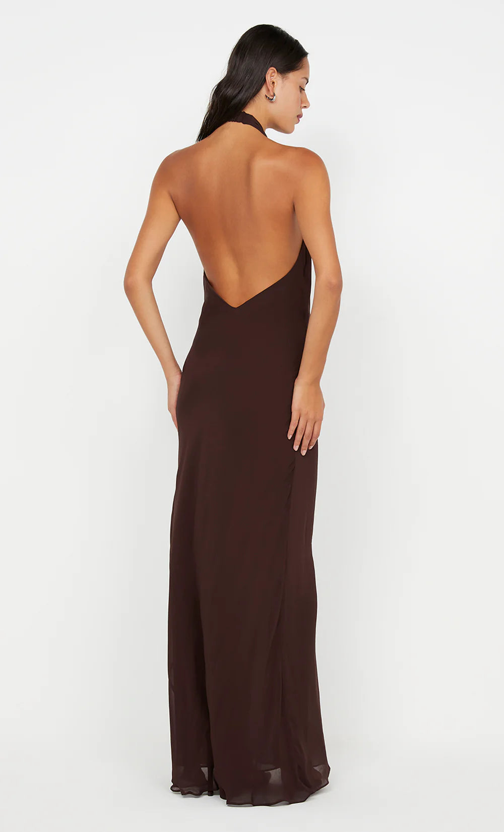 Hire BEC+BRIDGE Soneva Wrap Maxi Dress in Dark Chocolate Brown