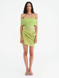 Hire BENNI Nico Offshoulder Mini Dress in Apple