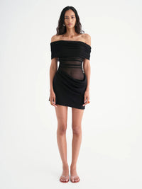 Hire BENNI Nico Offshoulder Mini Dress in Black