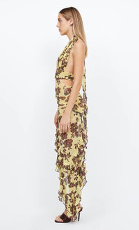 Hire Bec + Bridge Malibu Bay Halter Dress in Citrus Plum Floral