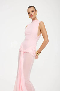 Hire EFFIE KATS Roza Maxi Dress in Petal Pink Mesh