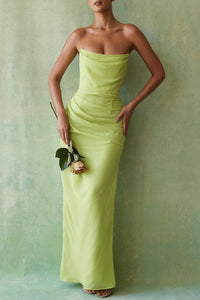 Hire HOUSE OF CB Adrienne Strapless Gown in Lime