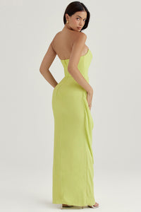 Hire HOUSE OF CB Adrienne Strapless Gown in Lime