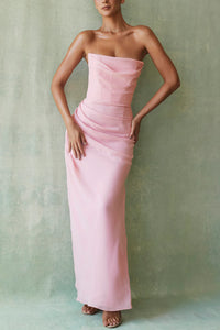 Hire HOUSE OF CB Adrienne Strapless Gown in Pink Blush
