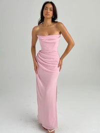 Hire HOUSE OF CB Adrienne Strapless Gown in Pink Blush