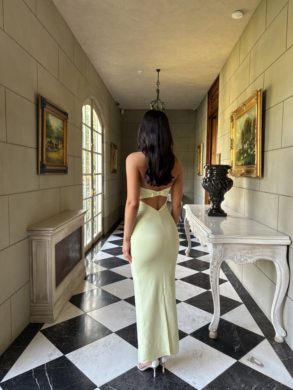 Hire IVONA SKELO Zelina Bow Dress in Yellow