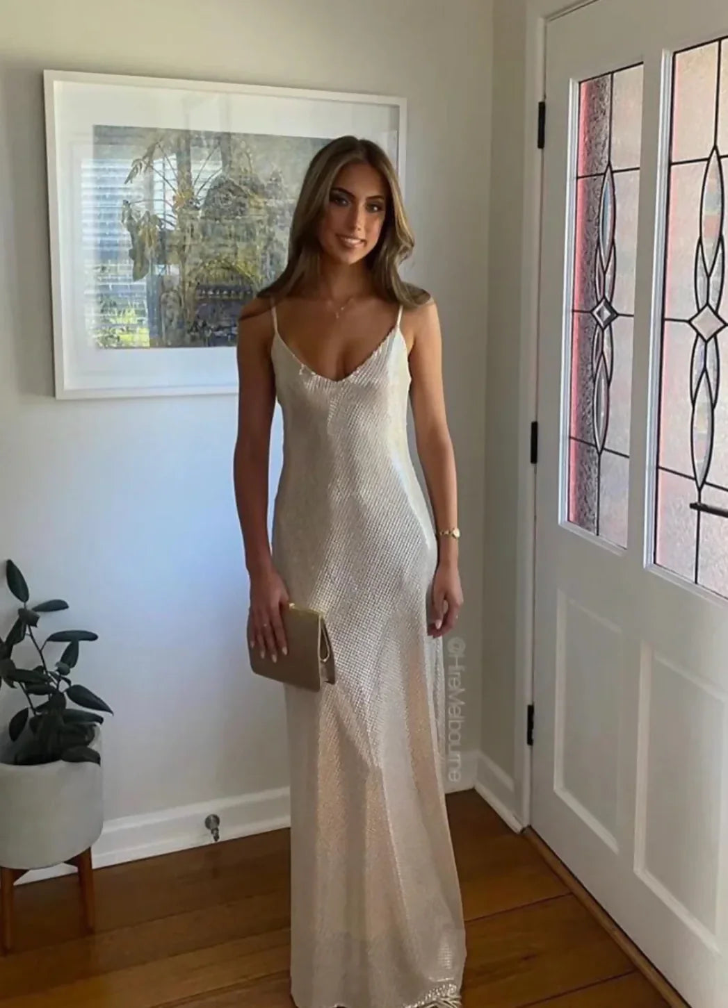 Hire MANNING CARTELL High Voltage Slip Dress in Nude Silver