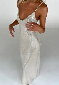 Hire MANNING CARTELL High Voltage Slip Dress in Nude Silver