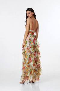 Hire MENTI SANTORINI Iris Flower Dress in Baroque Sheer Floral Chiffon