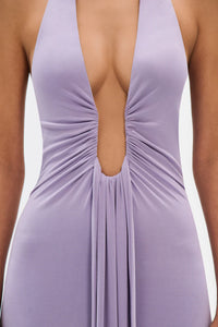 Hire MISHA Jennifer Cupro Maxi Dress in Lilac Purple
