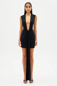 Hire MISHA Jennifer Cupro Mini Dress in Black