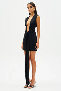 Hire MISHA Jennifer Cupro Mini Dress in Black