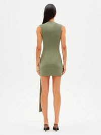 Hire MISHA Jennifer Cupro Mini Dress in Sage Green