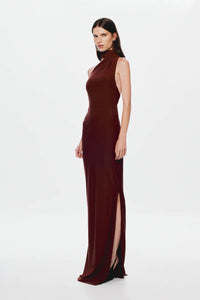 Hire MISHA Nicolette Jersey Maxi Dress in Fig Brown