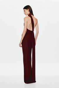 Hire MISHA Nicolette Jersey Maxi Dress in Fig Brown