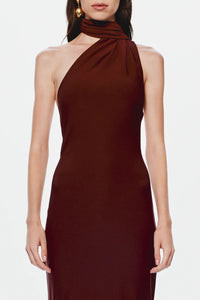 Hire MISHA Nicolette Jersey Maxi Dress in Fig Brown