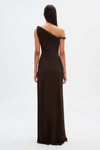 Hire MISHA Sisal Mesh Dress in Espresso Brown
