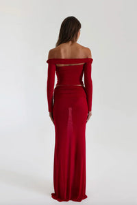 Hire NATALIE ROLT Set Charlotte Skirt and Crop Top in Cherry Red