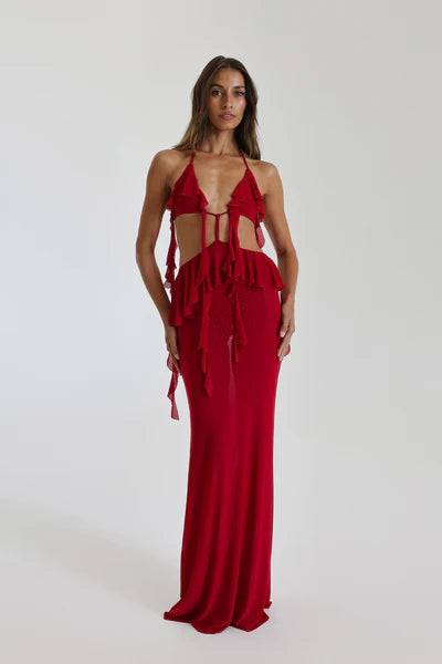 Hire Natalie Rolt Ariel Dress in Cherry Red