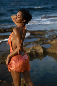 Hire RAT & BOA Malika Mini Dress in Orange Sequin