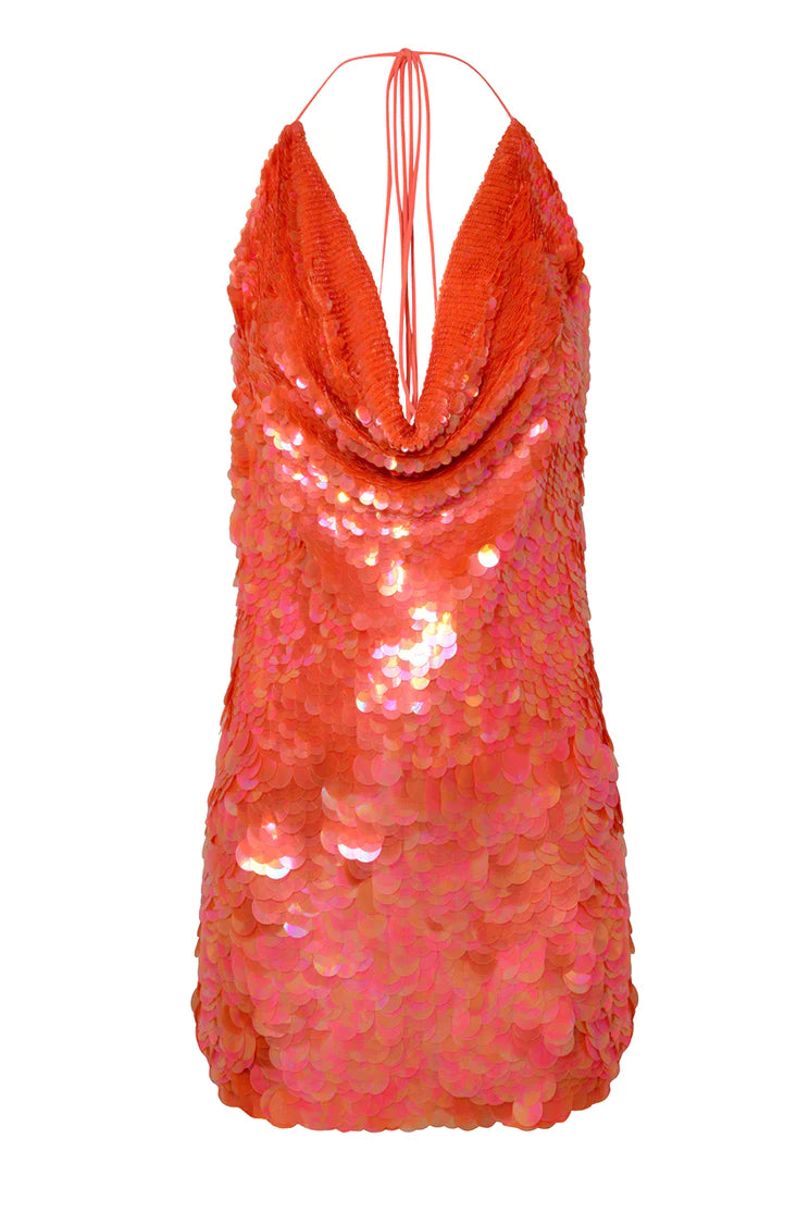 Hire RAT & BOA Malika Mini Dress in Orange Sequin