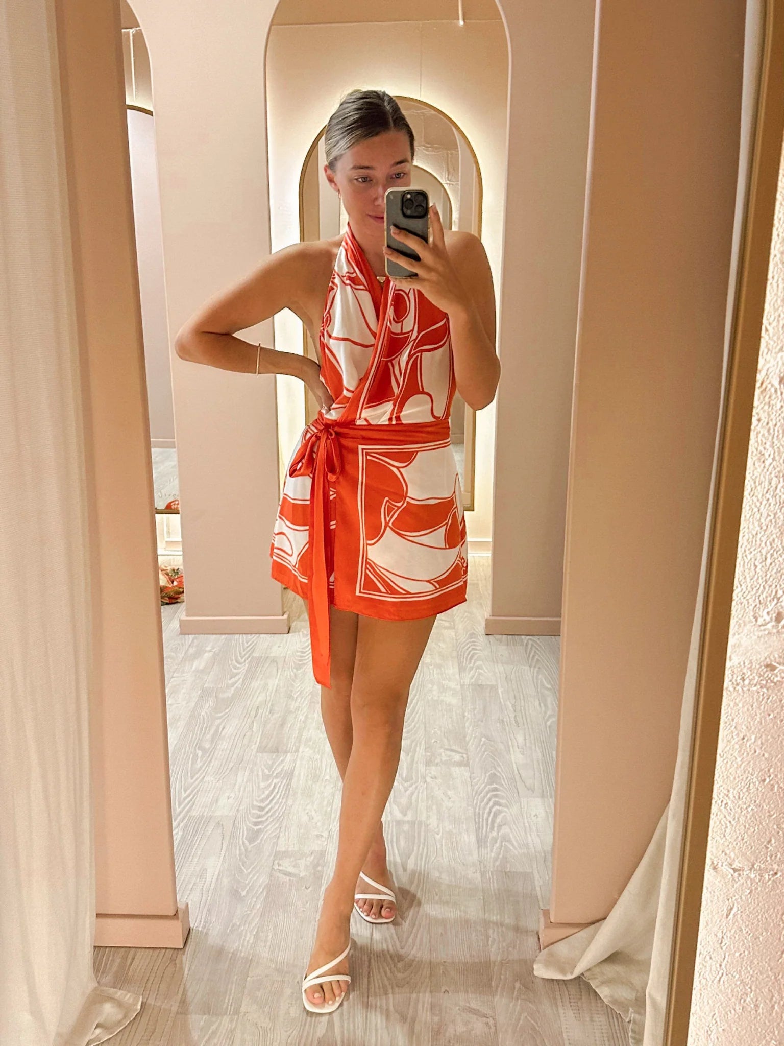 Hire SIR THE LABEL Ramona Wrap Halter Mini Dress in Mariposa Lily