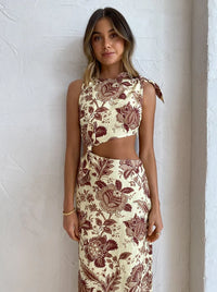 Hire SIR THE LABEL Rei Knot Dress In Citrus Lilium