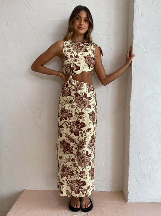 Hire SIR THE LABEL Rei Knot Dress In Citrus Lilium