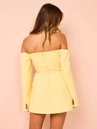 Hire SIR THE LABEL Sandrine Tailored Mini Dress in Limone Yellow SMALL MAKE