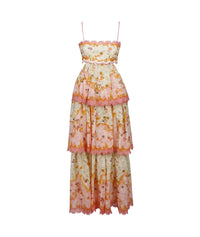 Hire ZIMMERMANN Laurel Frill Midi Dress