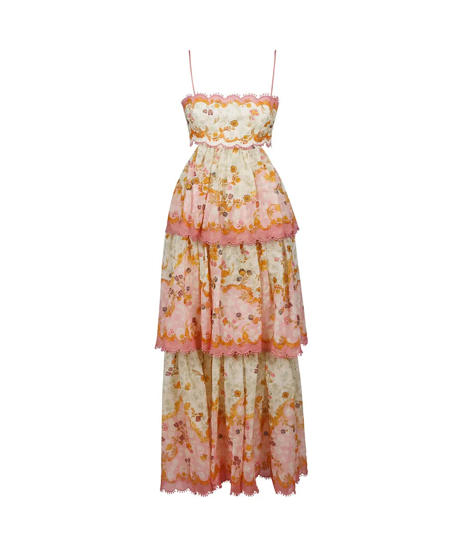 Hire ZIMMERMANN Laurel Frill Midi Dress