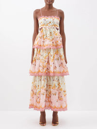Hire ZIMMERMANN Laurel Frill Midi Dress