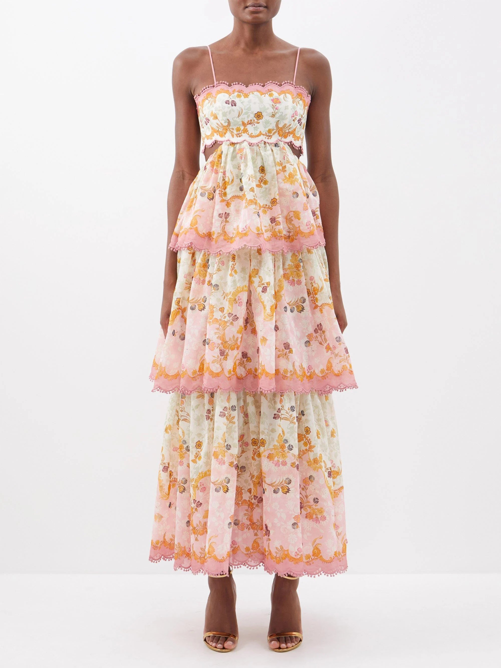 Hire ZIMMERMANN Laurel Frill Midi Dress