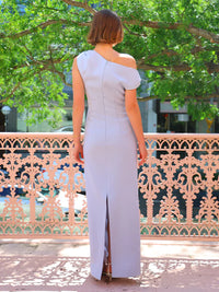 Hire BY NICOLA Vivian Crepe Maxi Dress in Ice Blue