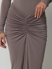 Hire EFFIE KATS Kayson Maxi Skirt in Nutmeg