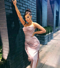 Hire HOUSE OF CB Adrienne Strapless Gown in Blush Shimmer