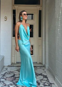 Hire MICHAEL LO SORDO Iced Bias Maxi Dress in Blue