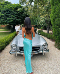 Hire MICHAEL LO SORDO Iced Bias Maxi Dress in Blue