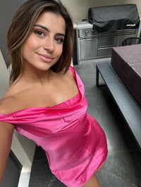 Hire NATALIE ROLT Monika Mini Dress in Neon Pink