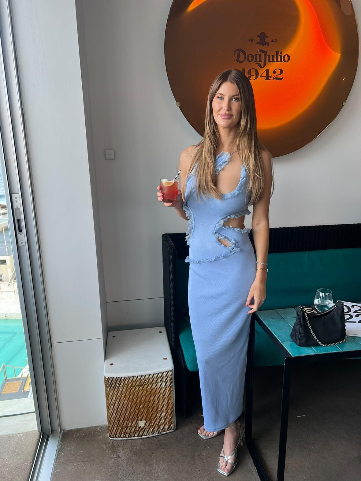 Hire CHRISTOPHER ESBER Carina Interlinked Dress in Cornflower Blue