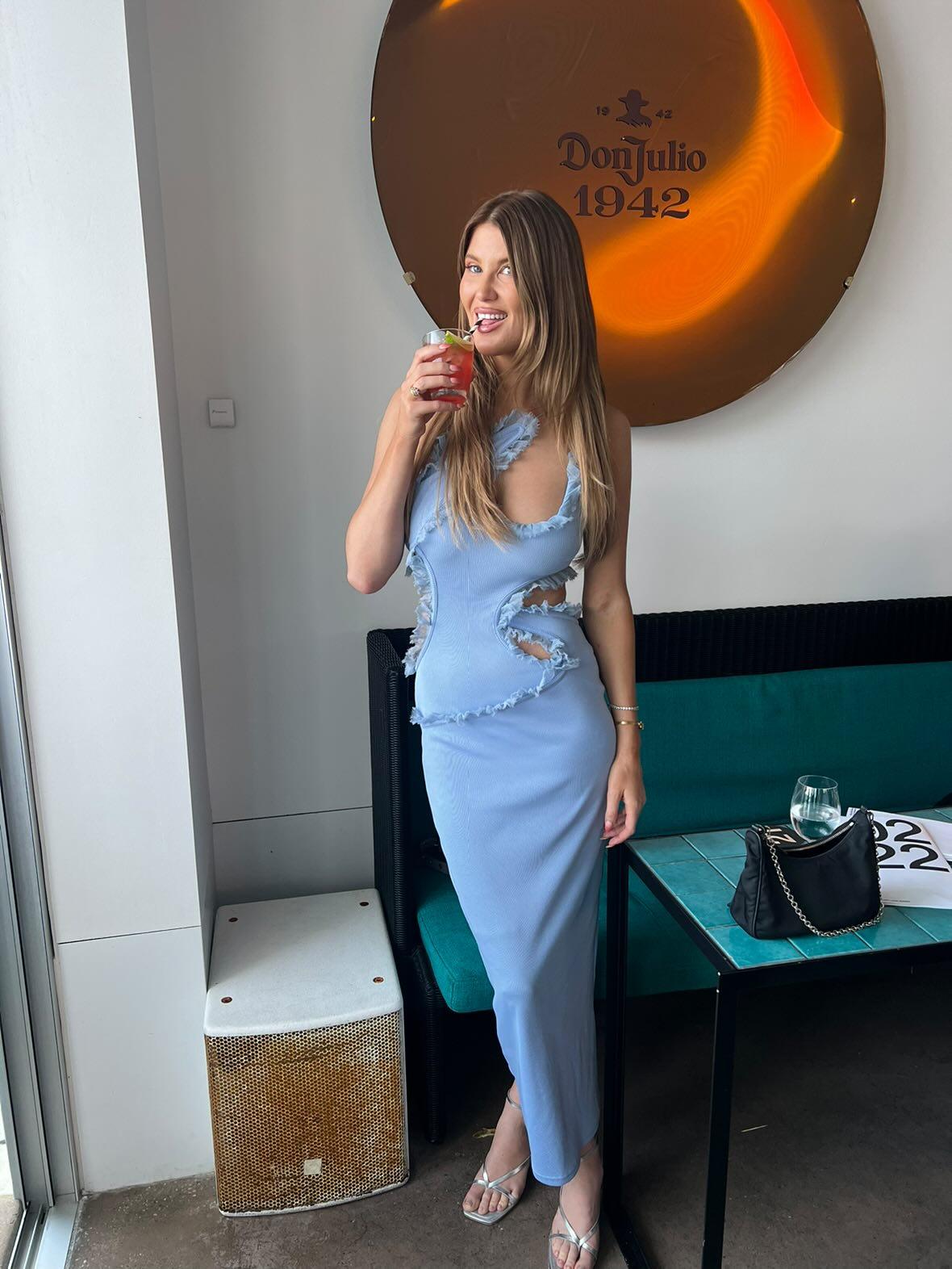 Hire CHRISTOPHER ESBER Carina Interlinked Dress in Cornflower Blue